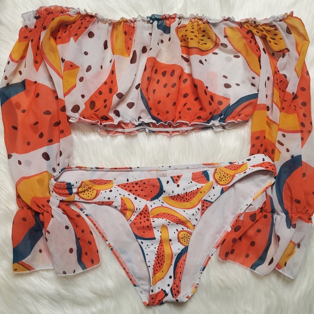 Colorful Fruit Pattern Bikini Set - Picture 2 of 4